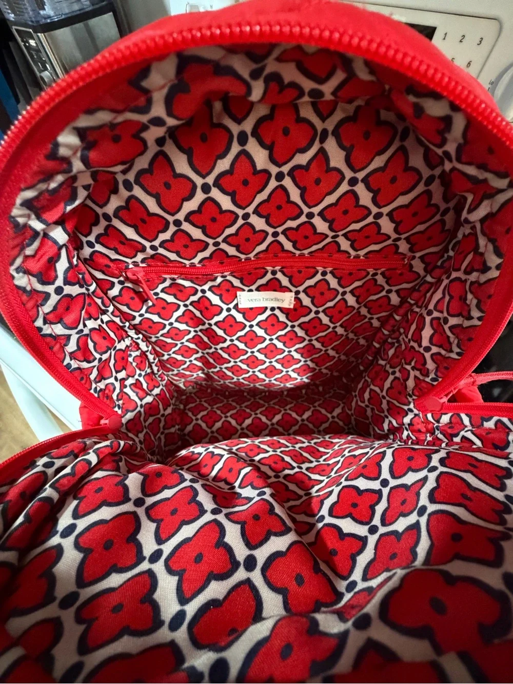 Vera Bradley Red Quilted Mini Backpack
